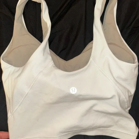 Lululemon Athletica White Sports Bra Sz 2 - Picture 2 of 3